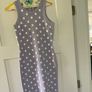 Michael Kors Lavendar floral embellished viscose knit dress